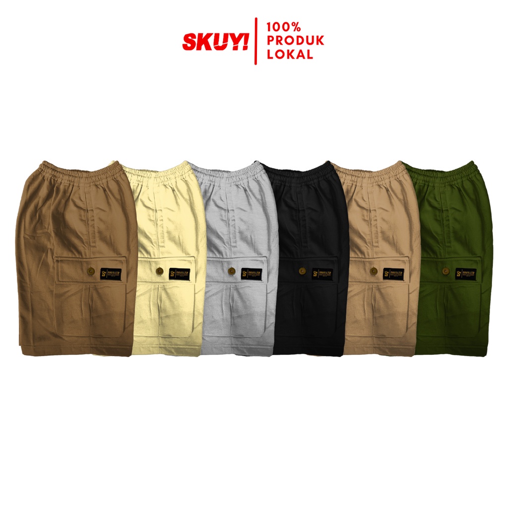 Celana Cargo Short Pants Fleece Skuy