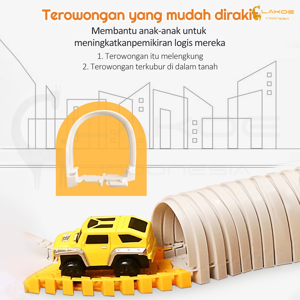 Lakoe Mobilan DIY Perakitan Mainan Truk/Kereta Api Edukatif Anak/Mainan Anak Engineering Mobil Track Listrik
