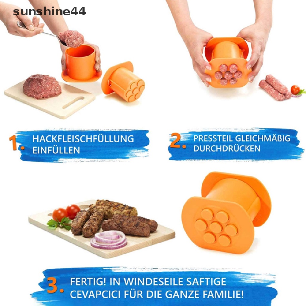 Sunshine Alat Pembuat Hot Dog Manual Dapur DIY Gadget Meat Strip Squeezer Pasta Bakso Sosis Stuffer Filler Cevapcici Press Maker Machine ID