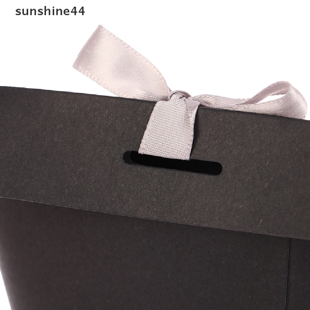 Sunshine 5pcs Kelas Atas Hitam Putih Bronzing &quot;Merci&quot; Candy Box DIY Kotak Hadiah Nikmat Pernikahan ID