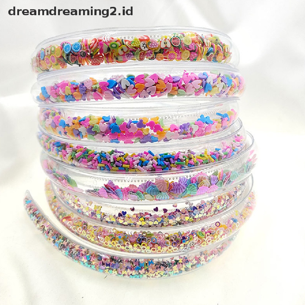 (hot) Bando Pasir Hisap Transparan Untuk Anak Kids Fashion Sequin Hair Hoops//