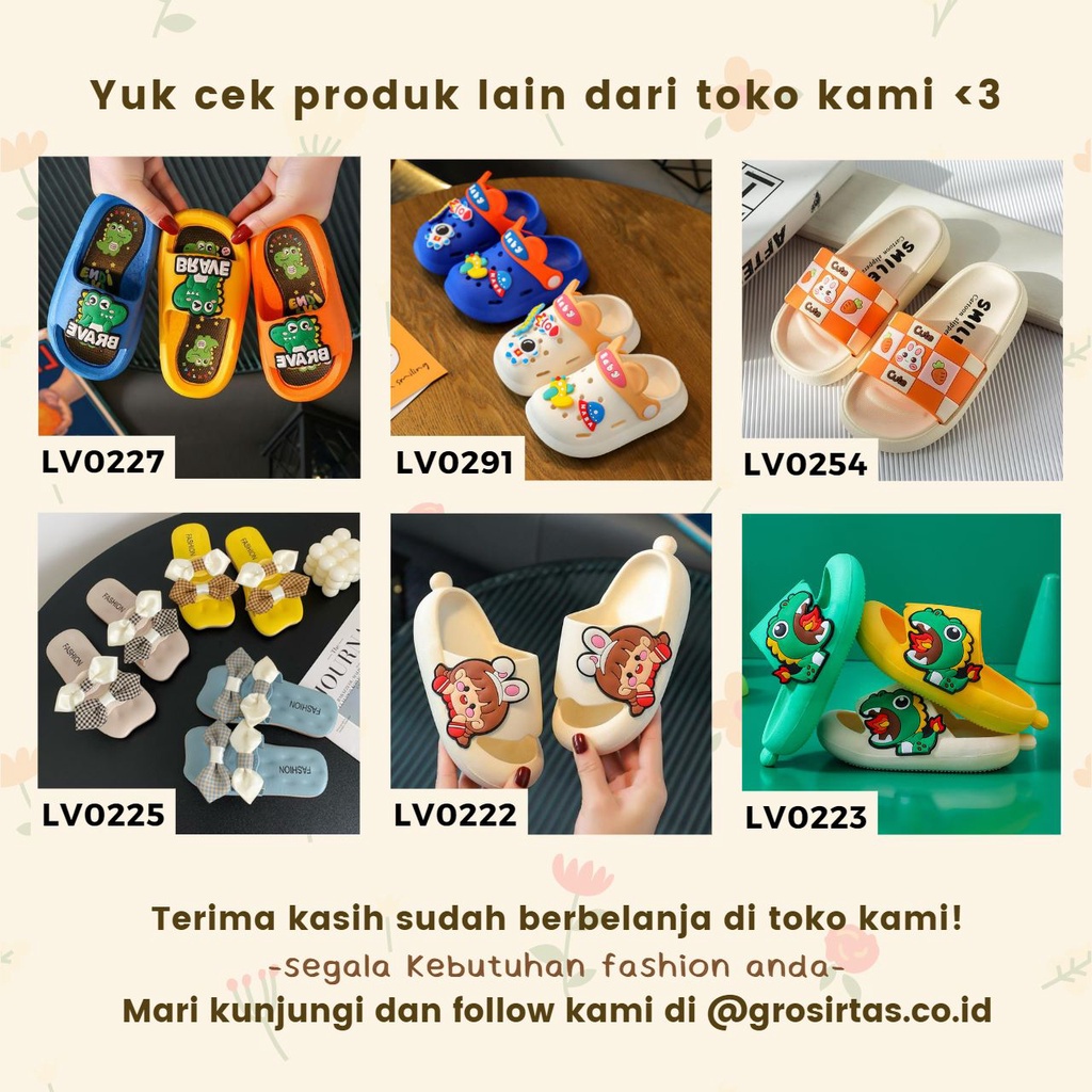 GROSIRTAS LV0227 Sandal Selop Anak Karet Softy Import Motif Brave