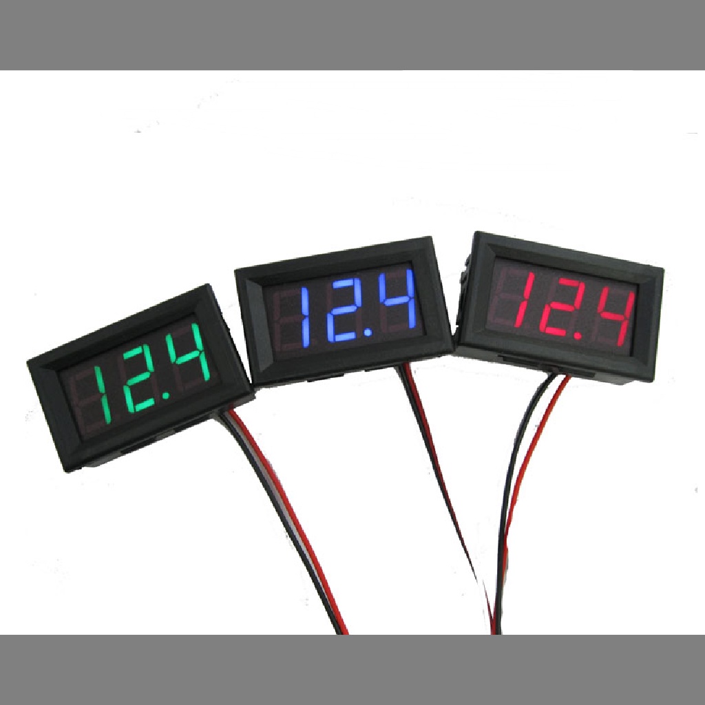 [happy] Dc 0-30V 3kabel LED digital display panel volt meter Tegangan voltmeter Mobil motor [ID]