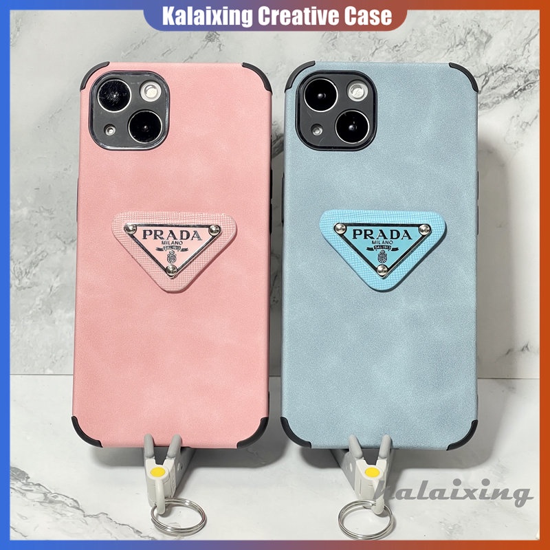 Casing Hp Prada Kulit Untuk iPhone 14 Pro Max14 Plus13 12 11 Pro Max12 13 Mini 6 7 8 Plus Xs Max Xr X Xs Casing Skin Feel Back Cover