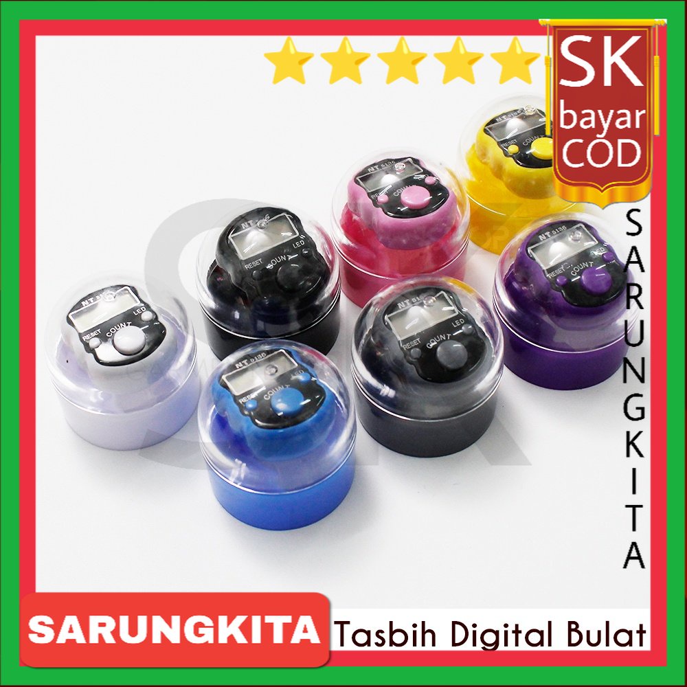 Tasbih Digital LED Alat Hitung Dzikir Elektronik Jari Counter Model Bulat Import Murah Milenial SARU