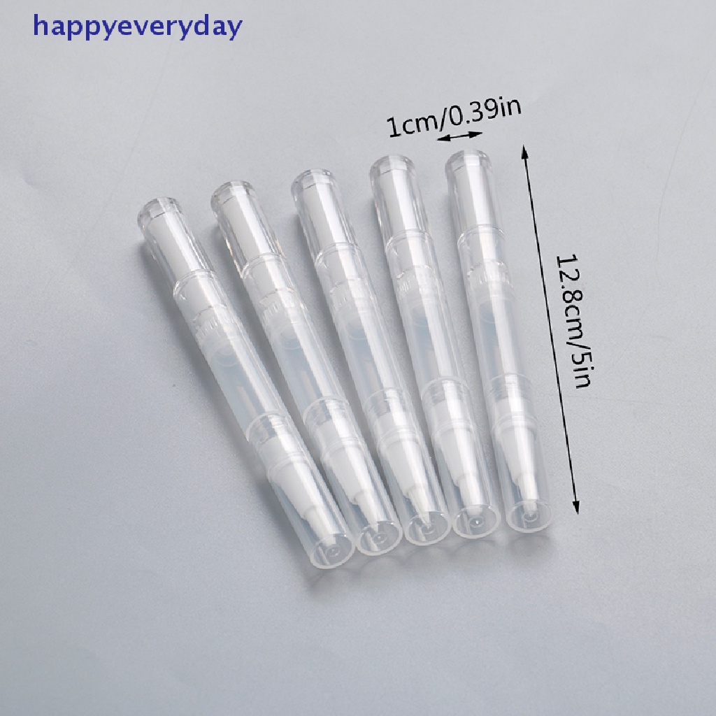 [happy] 5pcs 3ml Travel Pen Twist Kosong Dengan Kuas Wadah Kosmetik Minyak Kuku Lip Balm [ID]