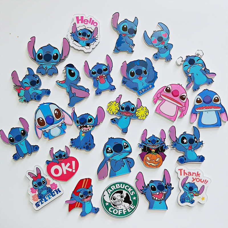 Bros Catoon Stitch Lucu Badge Mainan Anak Medali Akrilik Penghargaan