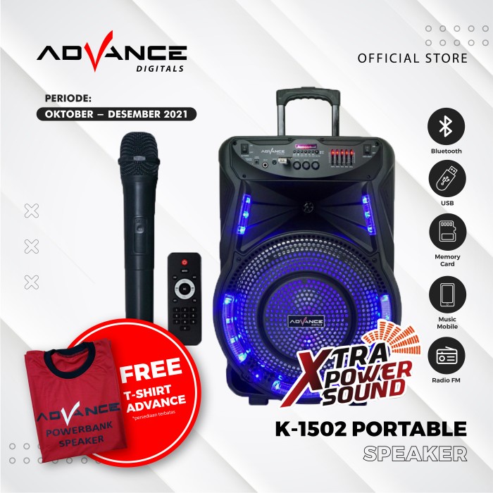 Speaker Advance K1502 Bluetooth Portable