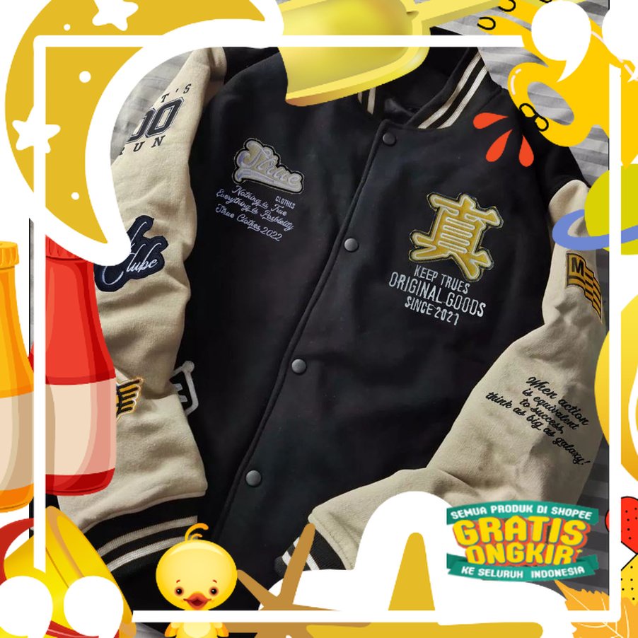 Jaket Varsity Baseball Original Ful Bordir - Jaket Bomber Varsity Original Premium Vintage - Jaket B