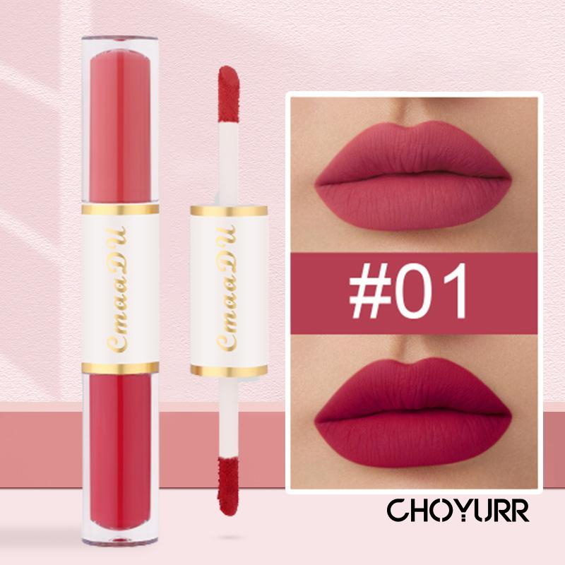 【COD】CammDu 2 in 1 Lipstik Two Colors Liquid Lipstick Waterproof Long Lasting -CH