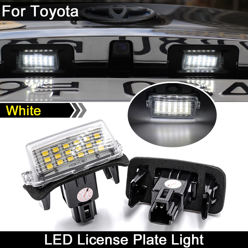 2pcs Untuk Toyota Yaris Camry Corolla Prius Ractis Verso Putih LED Plat Lampu Nomor Plat Lampu