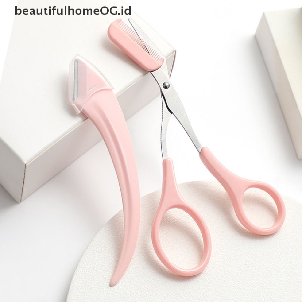 // Lebaran// Pemotong Alis Stainless Steel Trimmer Eyelash Hair Scissors Remover Shaver **