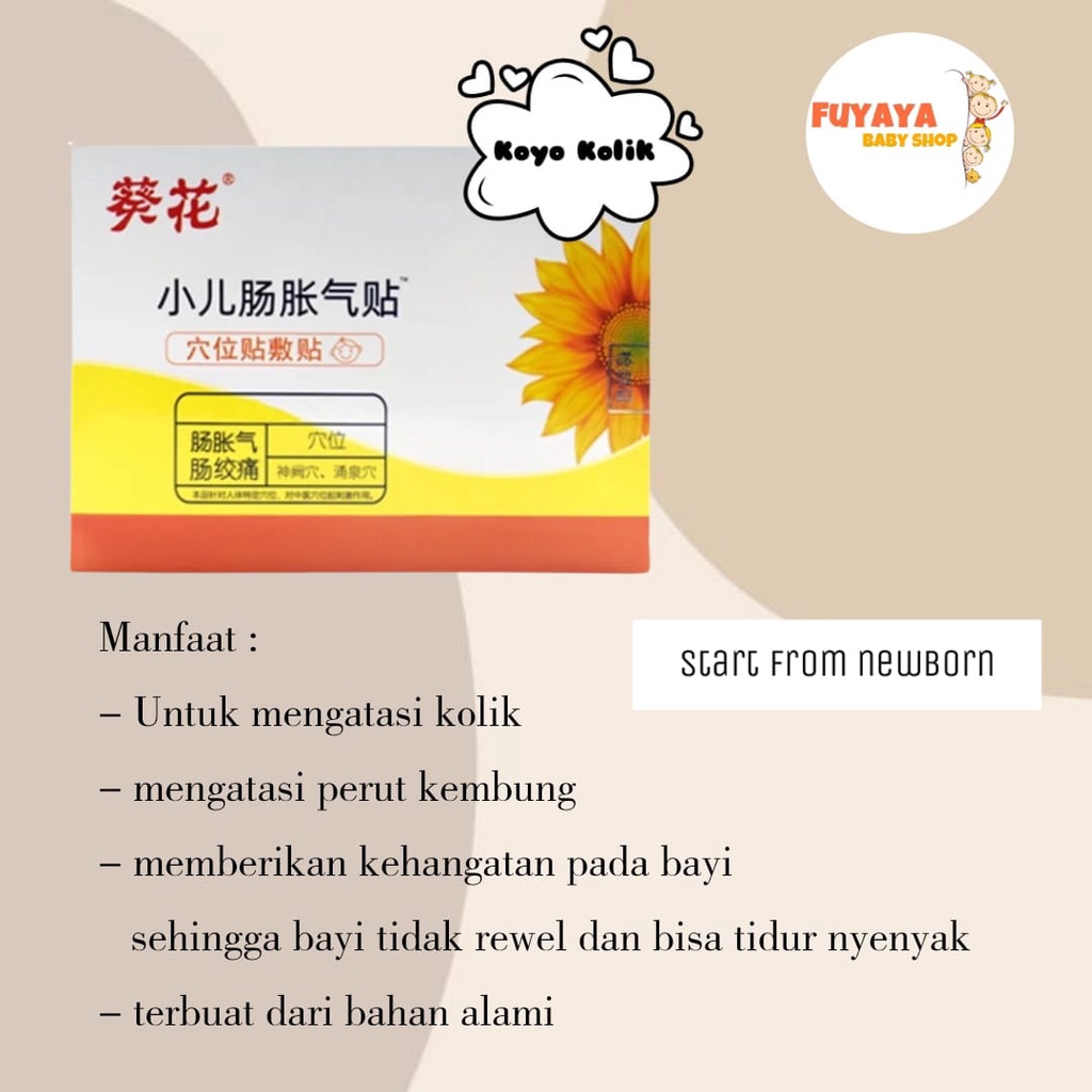 Koyo Kolik Bayi Xue Wei Tie Fu Zhi Liao Tie / Plester Kolik / Koyo Masuk Angin