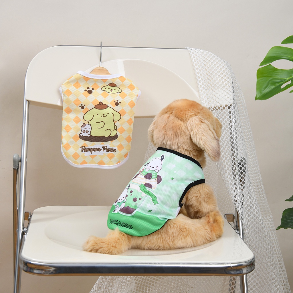 Pet Lucu Tank Top Kucing Dan Anjing Musim Panas Pakaian Keren Seri Sanrio Pakaian Bernapas