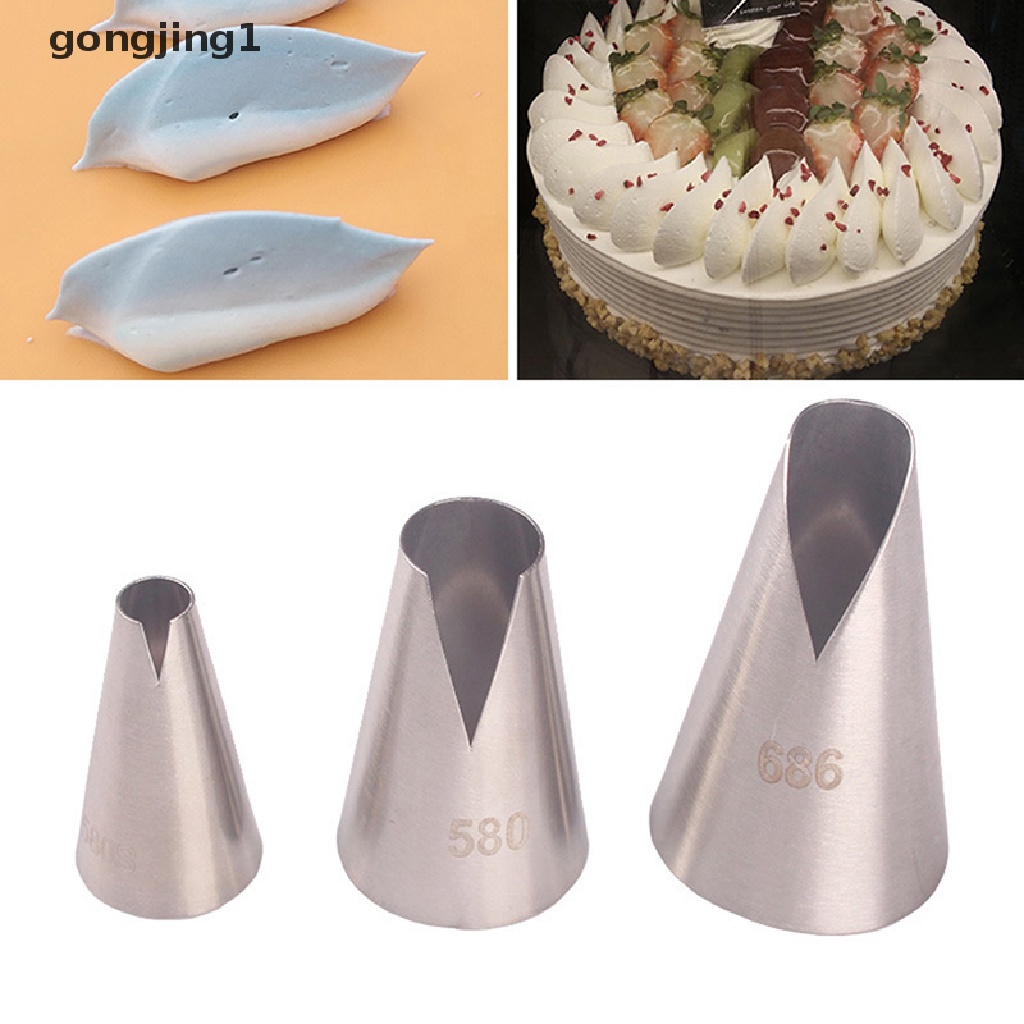 Ggg 3pcs Nozzle Kue Cream Dekorasi Cupcake Steel Icing Piping Nozzle Alat Pastry ID