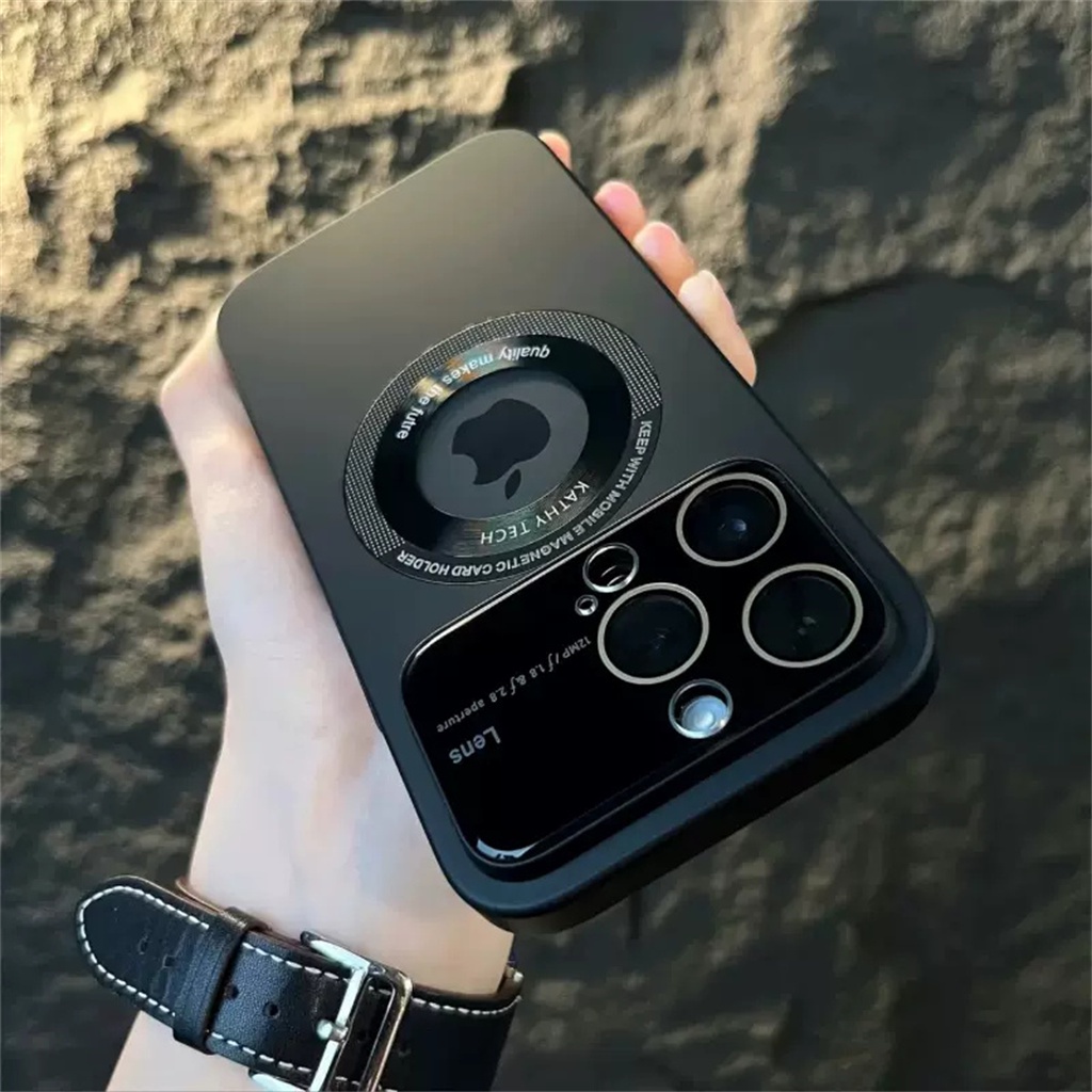 IPHONE Iphone14 Case Cincin Magnetik Untuk Iphone13 12 Pro Max Case14 Plus Metal camera Melindungi Lensa Kulit Merasa Perlindungan shockproof hard back cover