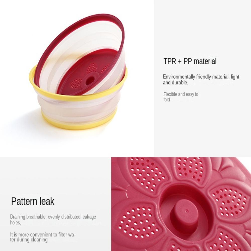 R-FLOWER Food Cover Foldable Round Dish Dessert Storage Tray Tempat Display Buah Kue Roti Piring Penutup Makanan Tahan Debu