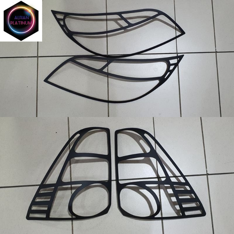 Paket garnish lampu hitam doff Rush/Terios lama 2008-2011. Variasi Mobil