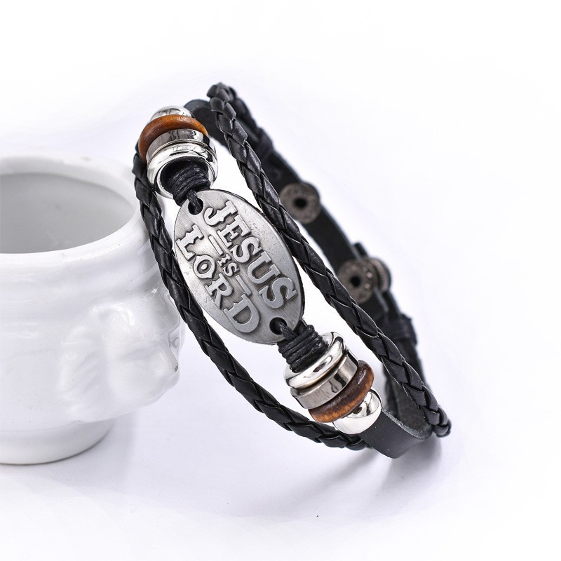 [Z H Perhiasan] Vintage Mahasiswa Kulit Asli Gelang Pria Dan Wanita Fashion Stainless Steel Multi layered Beaded PU Buckle Bracelet Punk Pesta Rock Perhiasan Aksesoris