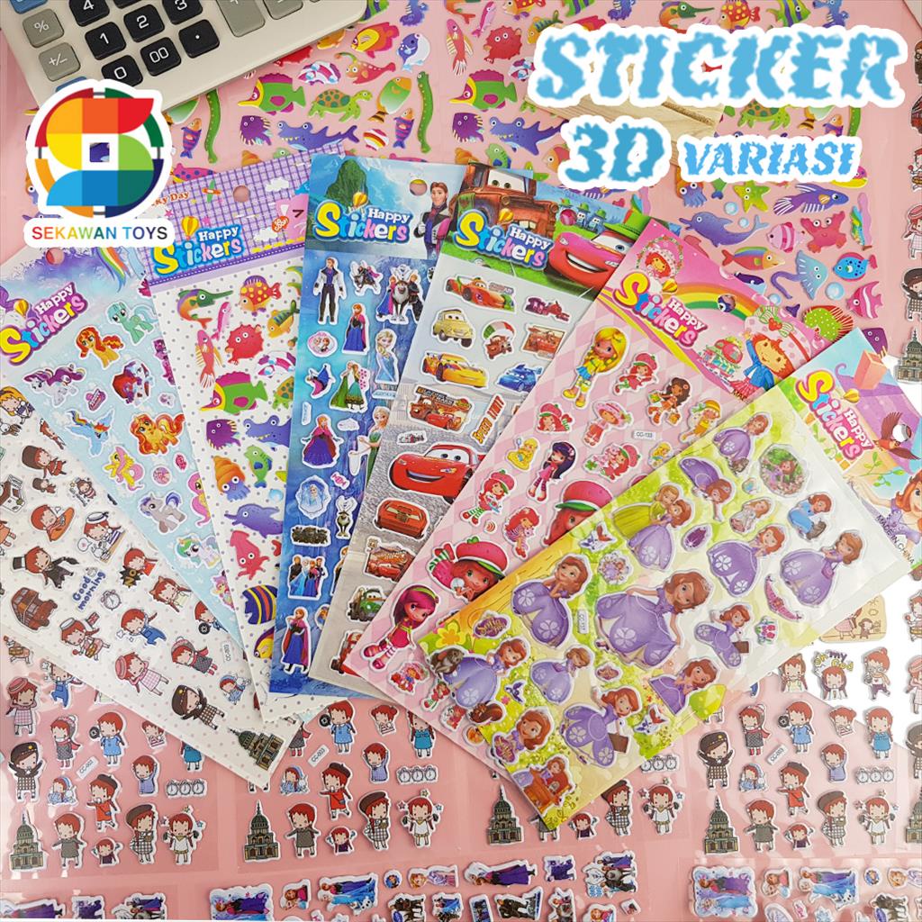 Stiker Anak 3D /  Sticker Motif Kartun Lucu 21915-2