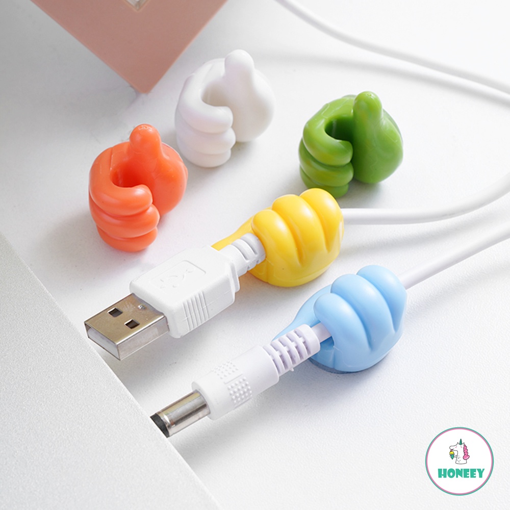 Klip Holder Organizer Kabel Multifungsi Kait Jempol Kawat Kait Dinding Gantungan Penyimpanan Tempat Kabel Earphone Mouse Mobil Rumah