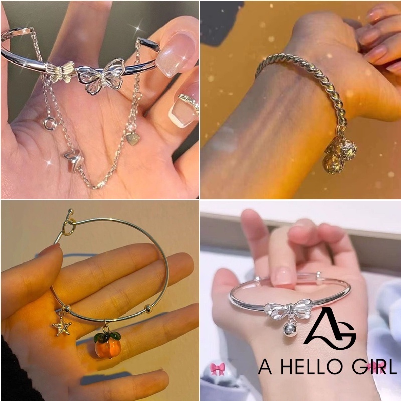 Gelang Tangan Sterling Silver 925 Dengan Liontin Loncengpita Untuk Wanita