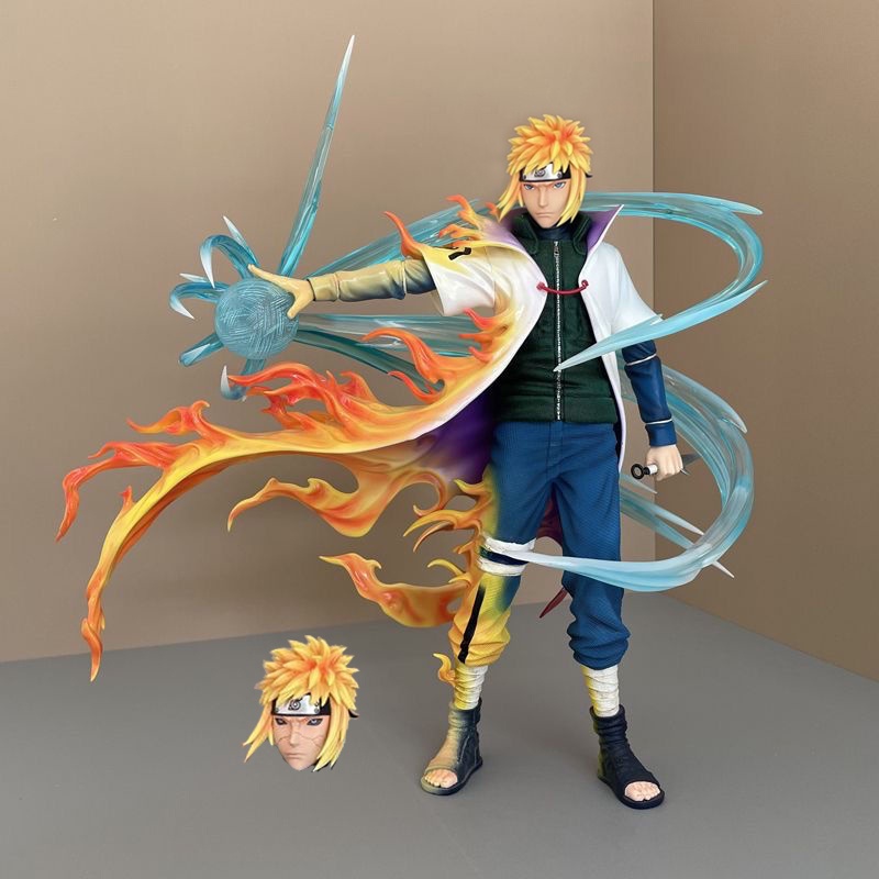 In Stock Naruto Namikaze Minato Dengan Lampu 25cm Anime Figure Evil Gk Four Generations Figurine With Light Pvc Model Patung Mainan Boneka Hiasan Dekorasi Kamar