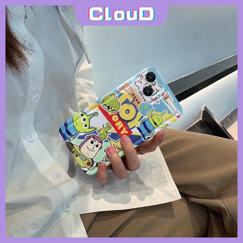 Casing Ponsel Manyo Beruang Strawberry Lucu Kompatibel Untuk IPhone 7Plus XR 11 14 13 12 Pro MAX 7 8 6 6S Plus X XS MAX Kartun Toy Story Buzz Lightyear Alien Shockproof Airbag Soft Cover