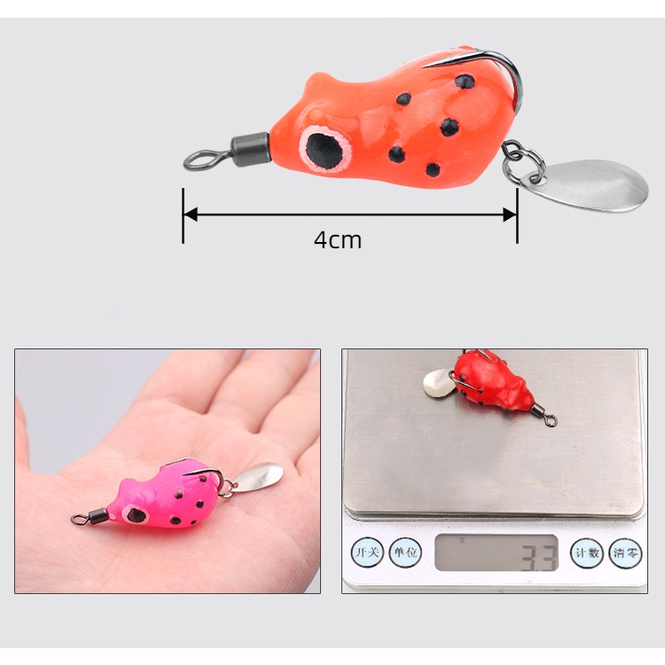 Baru 4cm/3.3g Soft Frog Lure Kecil Lembut Thunder Frog Fishing Lure Casting Mini Thunder Frog Lure Umpan