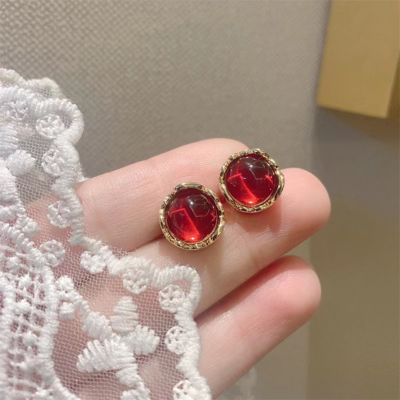 Anting Indah Melingkar Merah Rasa Desain Yang Dipersonalisasi Anting Tinggi -end Earrings2023Model Baru