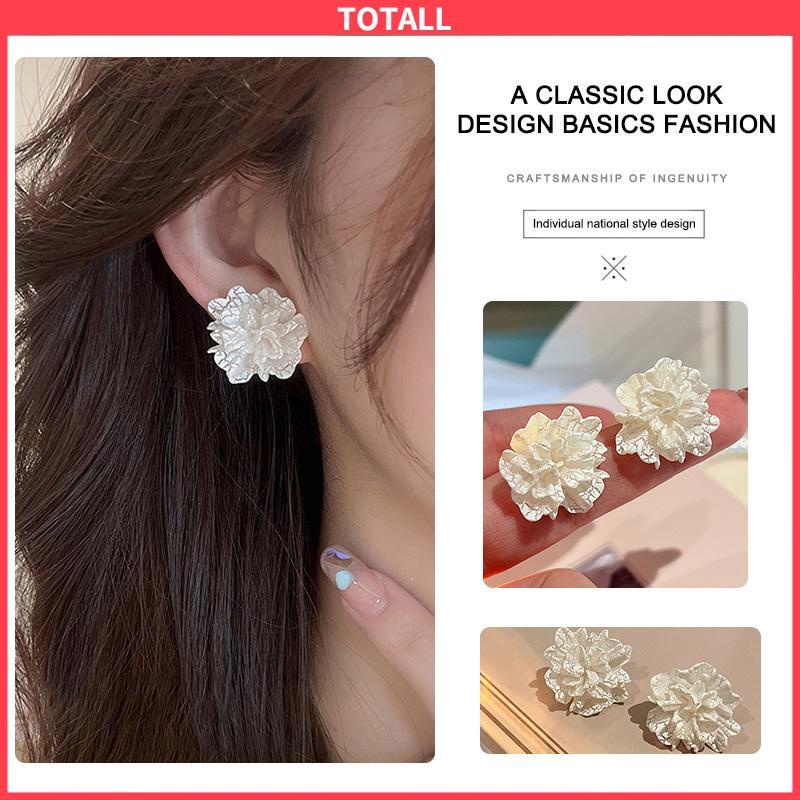 COD Anting Stud 925 Silver Needle Bentuk Bunga Camellia Fahion Korea Gaya Untuk Wanita-Totall