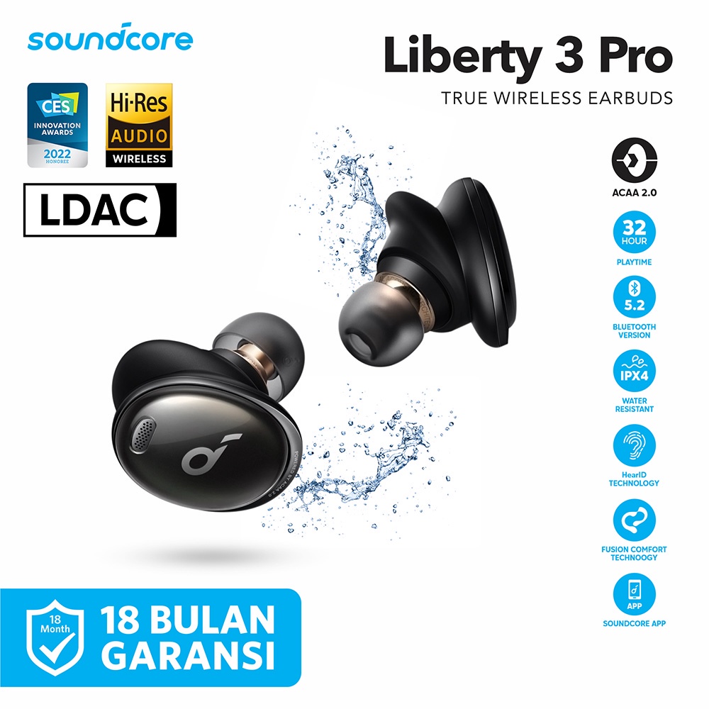 SoundCore Liberty 3 Pro TWS Noise Cancelling Earbuds - A3952