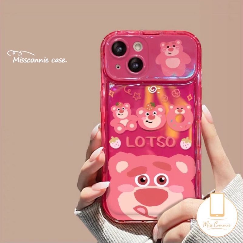 Kartun Strawberry Bear Cute Manyo Case Untuk Y11 Y12 Y20 Y12i Y17 Y20s Y12S Y20i Y15 Y20s G Y12A Y91C Y1S Y20G Y30G Y11s Y20A 3D Mainan Kreatif Flip Make Up Cermin Shockproof Case