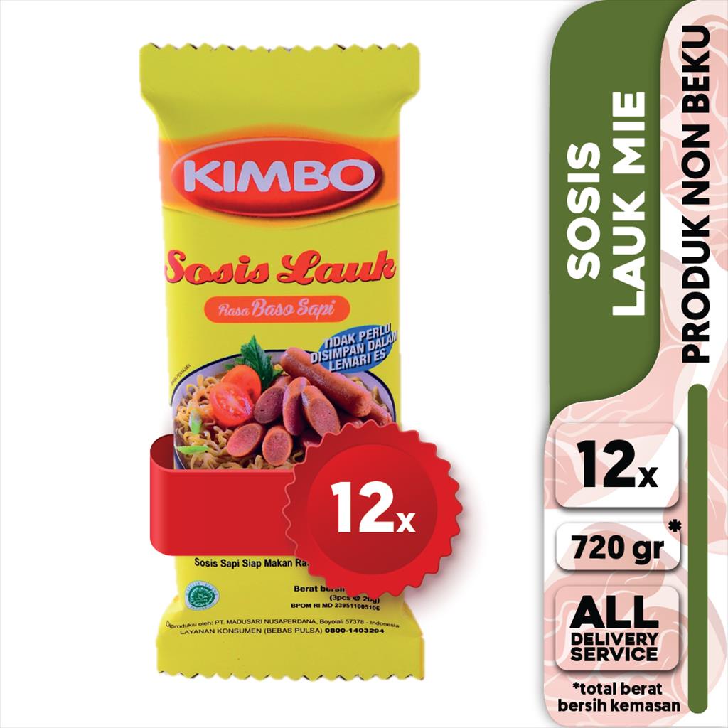 Promo Harga Kimbo Sosis Lauk Baso Sapi 60 gr - Shopee