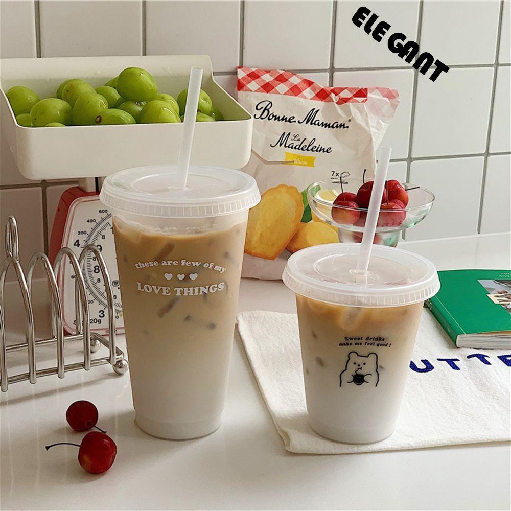 [Elegan] Botol Air Minum Lucu470/700ML Transparan Tea Cup Sealing Lid Untuk Juice Milk Drinking Cup