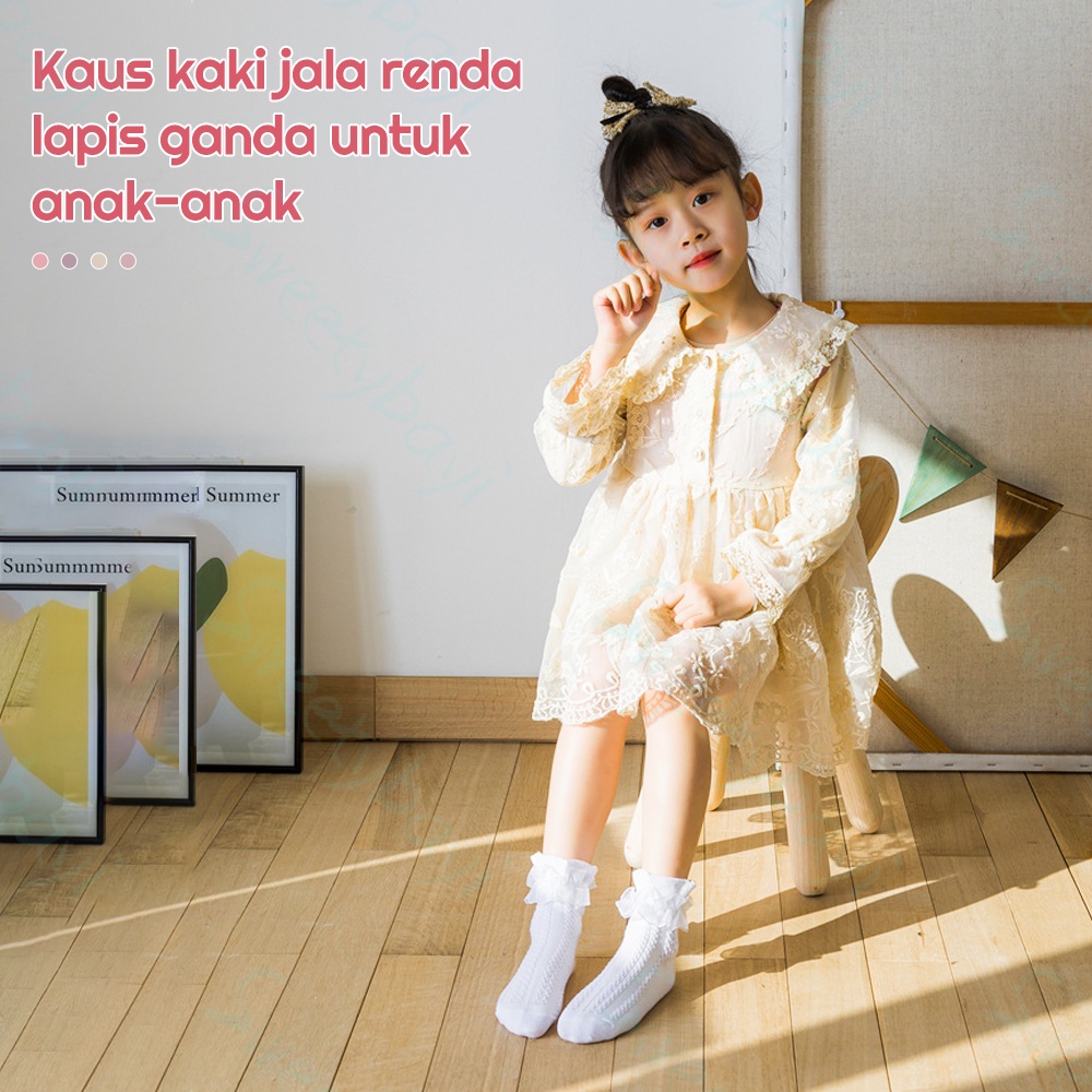 SweetyBayi Kaos kaki renda anak perempuan Kaos kaki pesta anak katun Kid socks