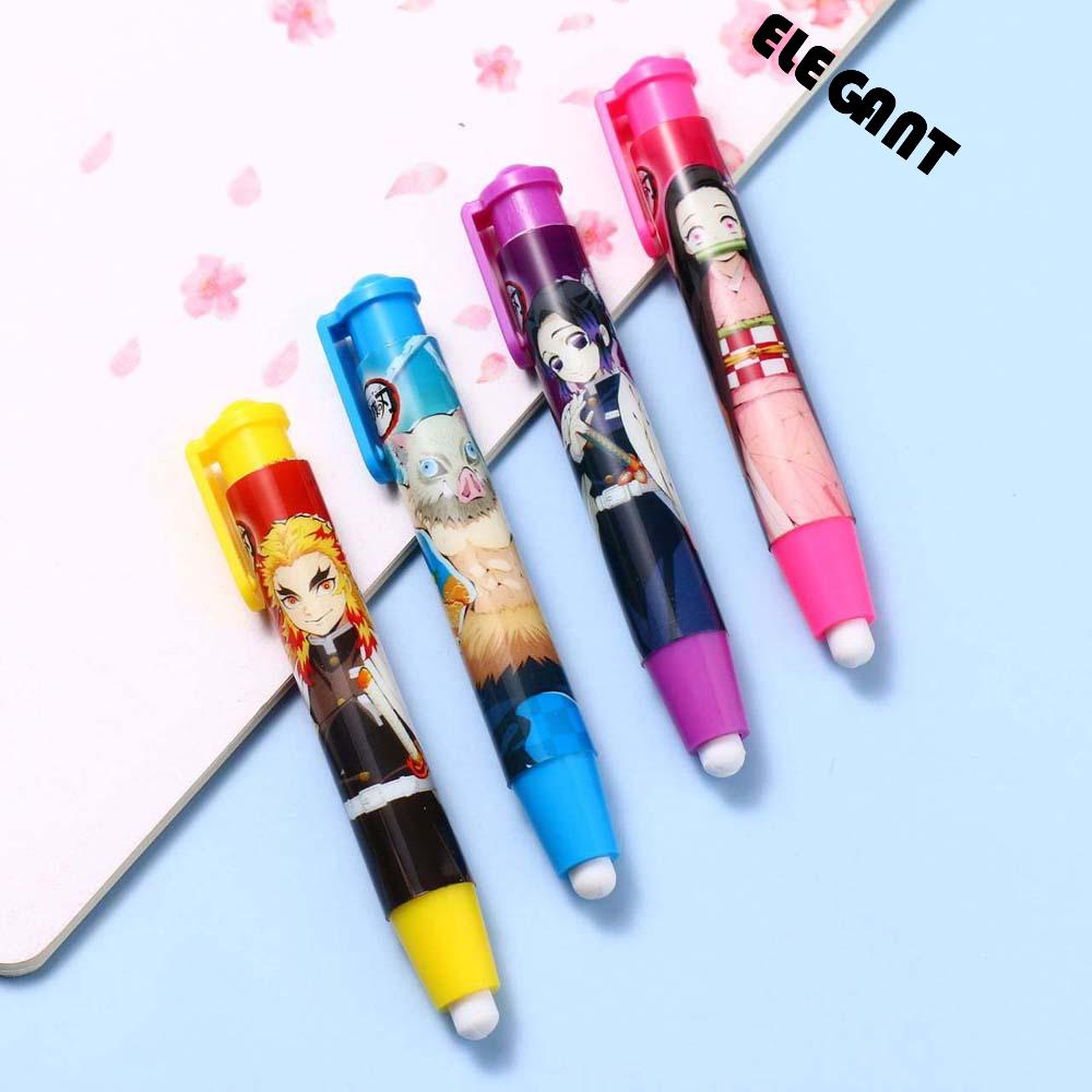 [Elegan] Eraser Cute Children Anime Retractable Student Stationery Bentuk Pulpen Eraser Demon Slayer