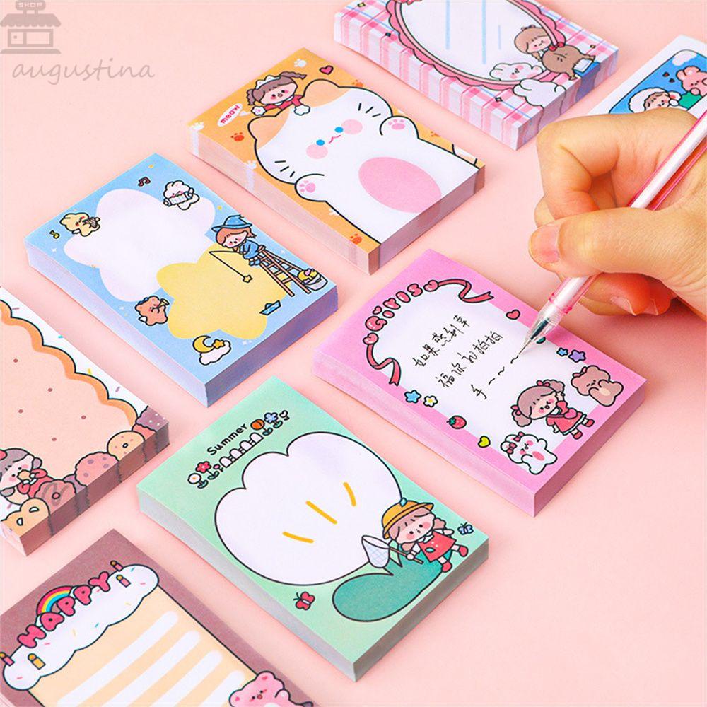 Agustinina Kartun Gadis Memo Pads Perlengkapan Kantor Sekolah Scrapbook Stationery To Do List Dekoratif Kertas Nota