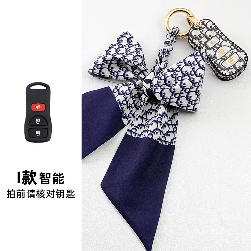 Untuk Nissan X-Trail Grand Livina Latio Mobil remote control cover Nissan car key Crazy Horse Kulit Kunci Tas Rantai