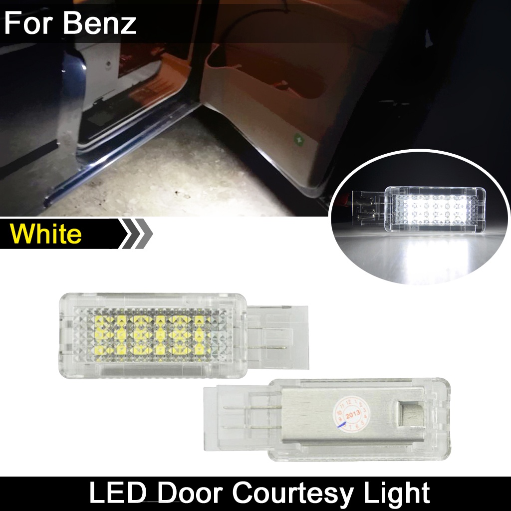 2pcs Putih LED Sopan Lampu Pintu Lampu Pintu Mobil Untuk Benz R171 R199 W203 W209 W176 W246 C117