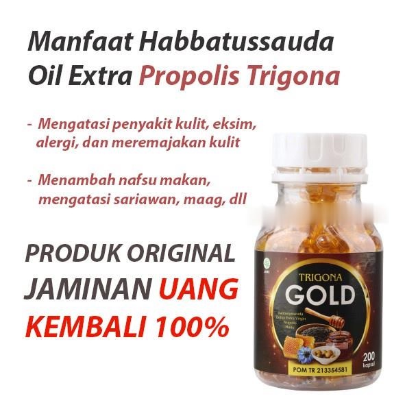 TRIGONA GOLD - Habbatussauda Extra Propolis Plus Zaitun Madu Isi 200 Kapsul