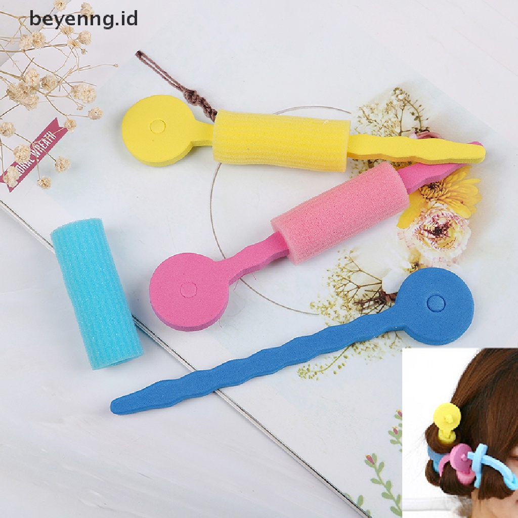 Beyen 3Pcs Spons Busa Lembut DIY styling hair rollers Batang Fleksibel hairstyling curler ID