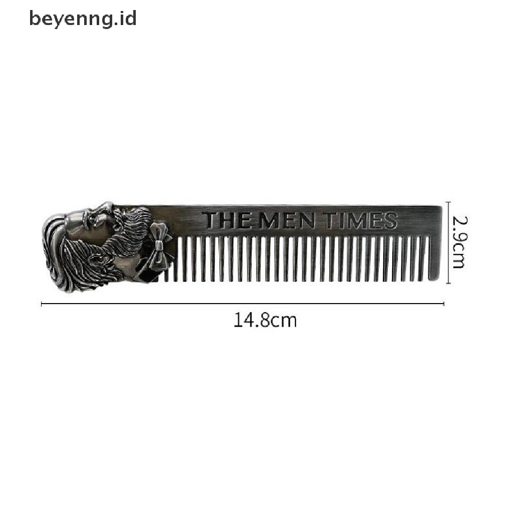 Beyen 1Pc Gentelman Barber Styling Alat Sisir Logam Stainless Steel Pria Jenggot Comb ID
