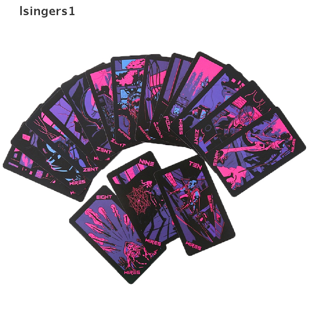 [lsingers1] Kotak Besi Neon Bulan Tarot Kartu Ramalan Deck Kartu Permainan Pesta w/Butik Manual