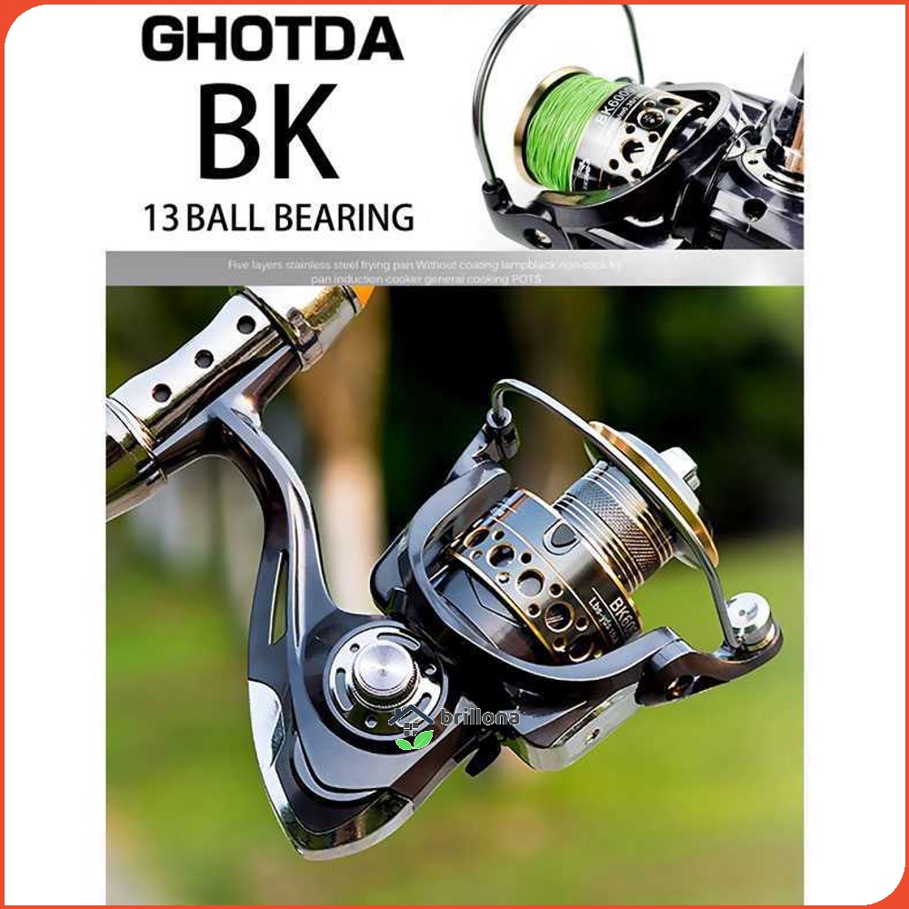 TaffSPORT GHOTDA Reel Pancing Spinning Fishing 5.2:1 BB 13 - BK2000