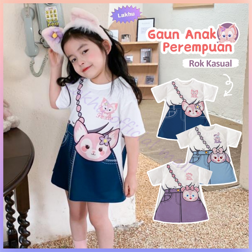 Lakhu Gaun Anak Perempuan Baru/ Baju Anak Perempuan Gaun Mini Bayi Perempuan/ Rok Kasual Bayi Perempuan