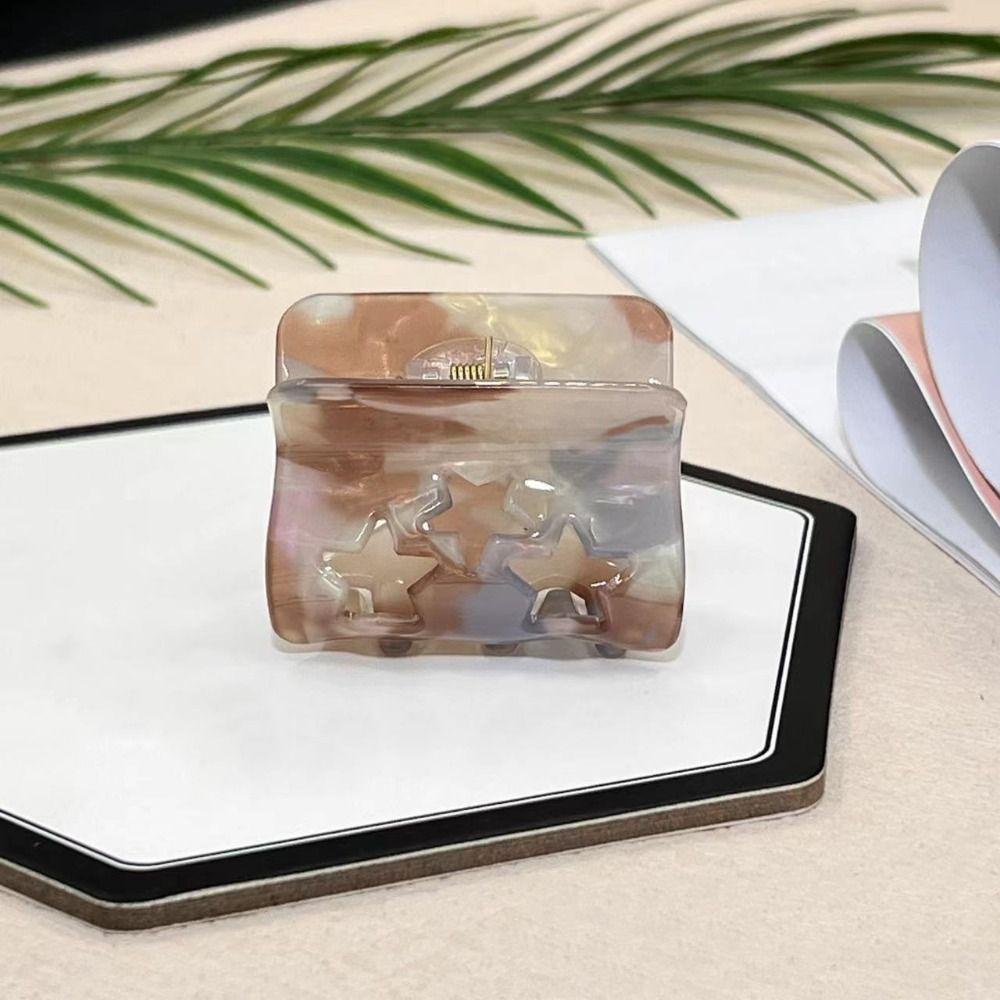 AUGUSTINA Bintang Rambut Cakar Berongga Geometris Sederhana Hiu Klip Untuk Y2k Gadis Hiasan Kepala Ponytail Holder Temperamen Untuk Wanita Women Hair Clips