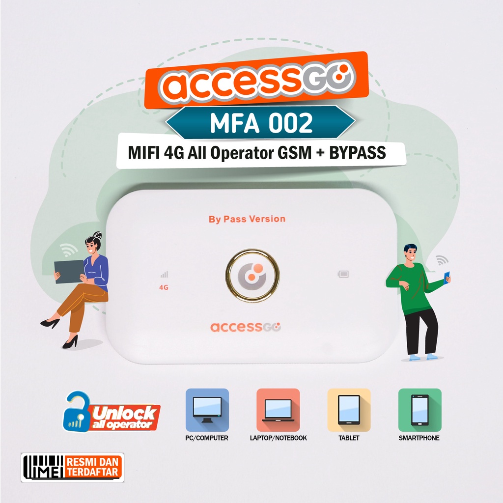 Modem wifi AccessGo MiFi MFA002 4G All Operator GSM + BYPASS Garansi Resmi