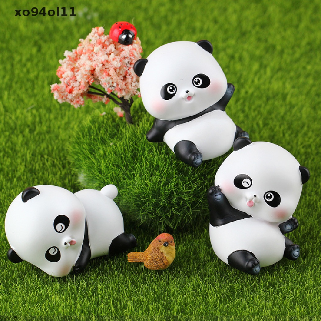 Xo 1Pc Lucu Mini Resin Panda Bayi Ornamen Miniatur Angka Panda Kerajinan Tangan OL