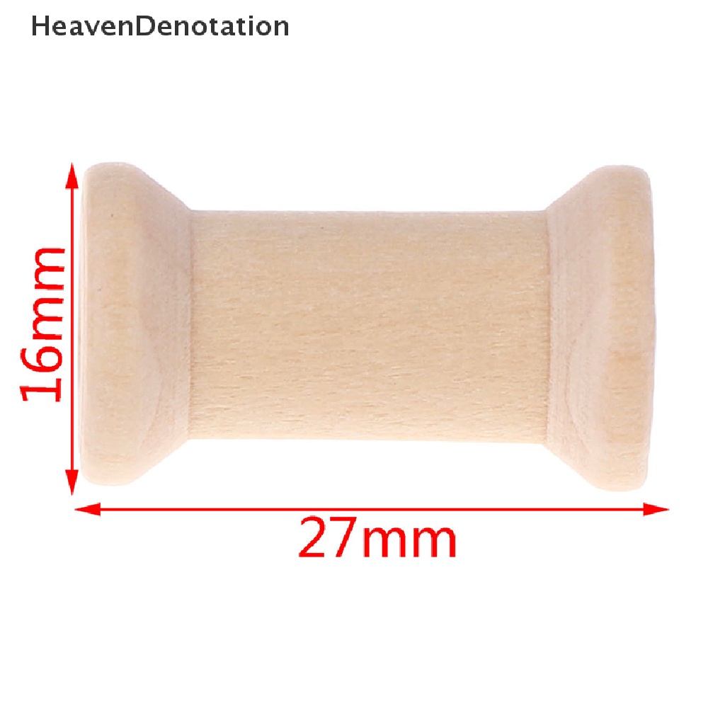 [HeavenDenotation] 10pcs Bobbins Spools Reels Organizer Untuk Jahit Pita Benang Kerajinan Kayu  Hdv